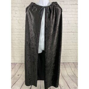 Rubie’s Costume Co. Black Crushed Velvet Hooded Neck Tie Cape Unisex Adult O/S